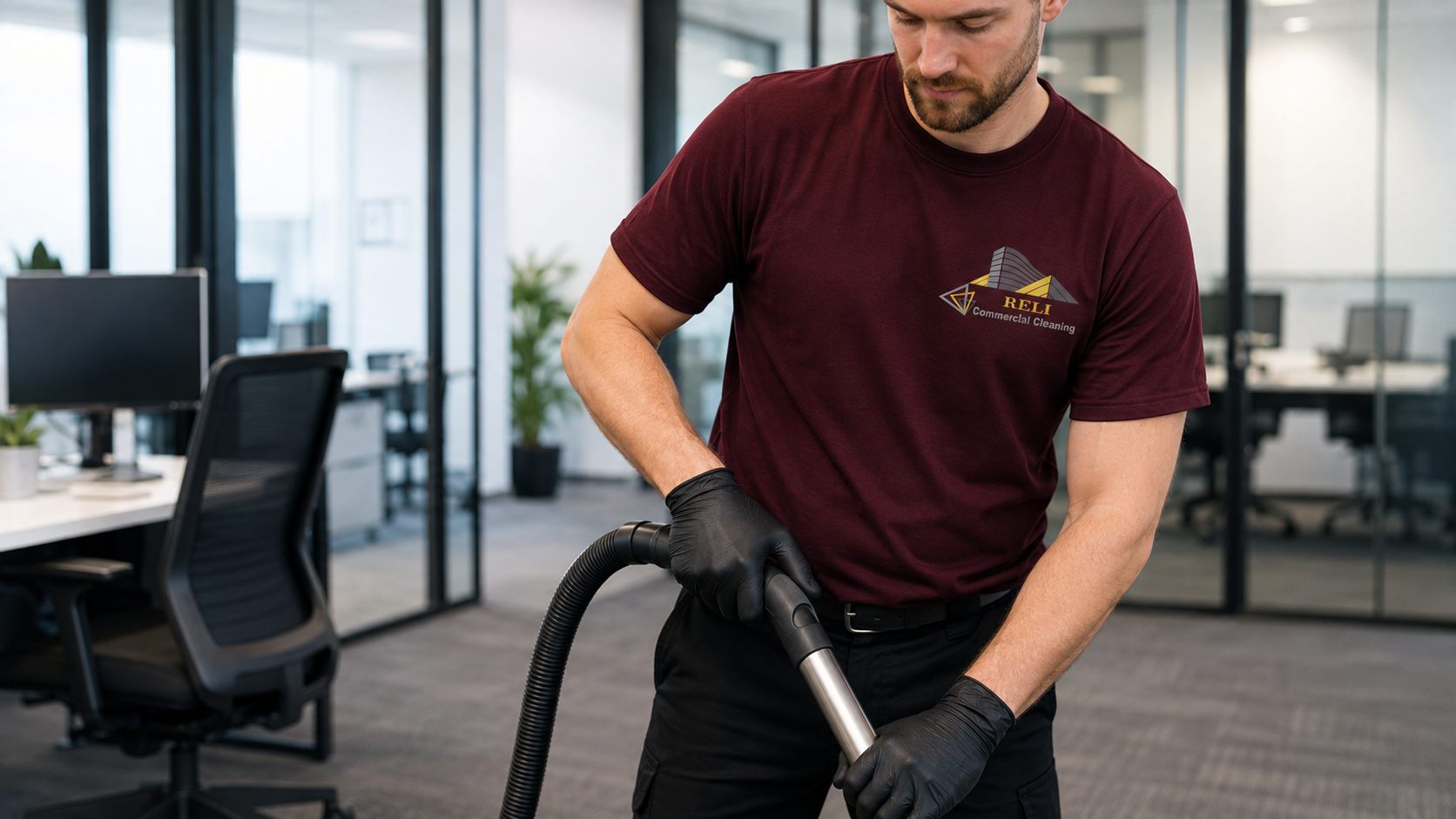 Cleaning professionals servicing a commercial space in East Texas.